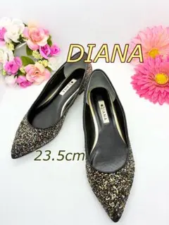 DIANA ブラック グリッター パンプス