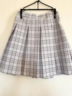 【Honeys】プリーツミニスカート ミニスカート チェック グレー ラベンダー