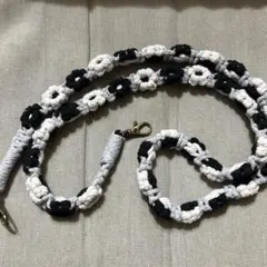 フラワーモチーフ スマホショルダーストラップ