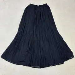 【美品】RETRO GIRL クリンクルワッシャーロングスカート黒 F マキシ丈のサムネイル