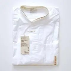 【未使用】MUJI 無印良品 洗いざらしオックス スタンドカラーシャツ 紳士 M