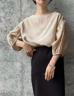 SELECT MOCA シアーボリュームスリーブトップス ベージュ　セレクトモカ