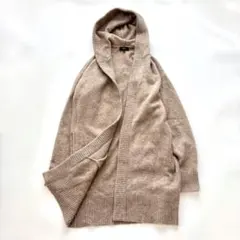 セオリー　フード付きロングカーディガン 肉厚 ブラウン系　ゆったり大きめ長め