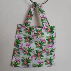 ハンドメイド ミニトートバッグ フラミンゴ柄