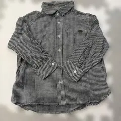 長袖シャツ ブラック・ホワイトチェック　120