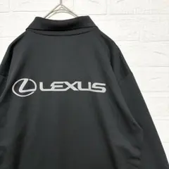 レクサス LEXUS 長袖 ポロシャツ バックプリント ロゴ L 黒 G