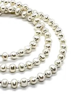 【高品質テリ最強】本真珠白ホワイトベビーパールネックレス　一点限り特別価格