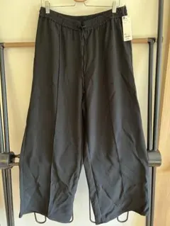 GU ブラック ドローストリングイージーワイドパンツ 3XL