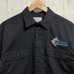 Carhartt カーハート 企業 刺繍 ロゴ ブラック 黒 Tシャツ L