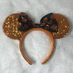 ミニー カチューシャ オレンジ スパンコール