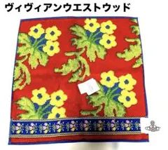 新品未使用　ヴィヴィアンウエストウッド花柄タオルハンカチ❶枚　赤黄緑