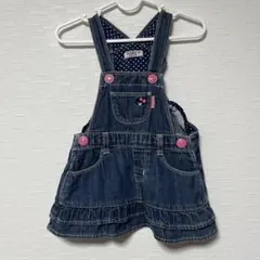 DOUBLE.B デニムオーバーオールワンピース フリー　80〜95