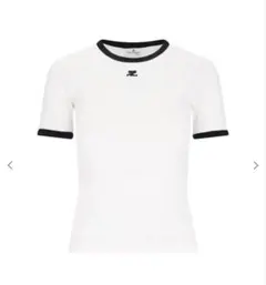 正規品 クレージュ Courrèges シグネチャーコントラストTシャツ トリム