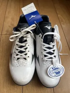 Mizuno ミズノ　学童野球スパイク ホワイト/NV 23.5