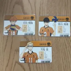 ハイキュー!! 烏野高校 学生証風カード 3枚セット
