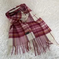 チェック柄マフラー フリンジ付き 送料込み♪