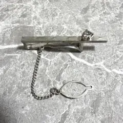 G SILVER 刻印 ヴィンテージ ネクタイピン ストーン チェーン付き