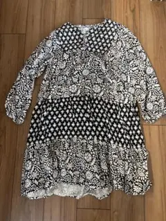 ZARA 花柄・星柄 長袖ひざ丈ワンピース 11-12サイズ