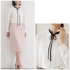 【美品】ANAYI アナイ　ジョーゼットハイショクタイブラウスのサムネイル