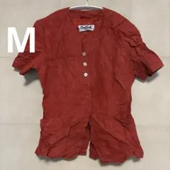 OuiSet ウィセット 上品なレッドカラーブラウス ベスト風 洗練　【M】