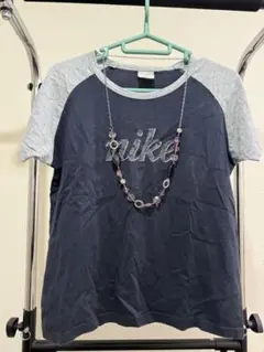 y2k Nike ネイビー×グレー 半袖Tシャツ Lサイズ