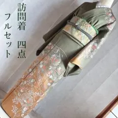 訪問着　フルセット　着物　正絹　雪輪　四季草花　入学式　卒業式　N2