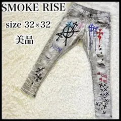 スモークライズ　デニム　パンツ　ジーンズ　ジーパン　ダメージ　クラッシュ　L