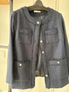 SHOO la RUE ノーカラージャケット ダークグレー