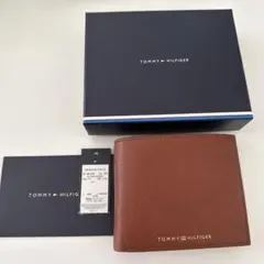新品未使用TOMMY HILFIGERトミーヒルフィガー 二つ折り財布ブラウン