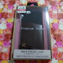 iphonese3 ／ iphone8 カードポケット ハードケース ブラック