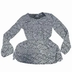 水色　ヒョウ柄 フリルトップス　メロウ　y2k レオパード　グランジ　ギャル