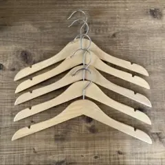 キッズ用木製ハンガー　5本