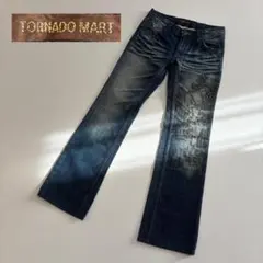トルネードマート Painted Flare Denim ヒゲ M-L Y2Kのサムネイル