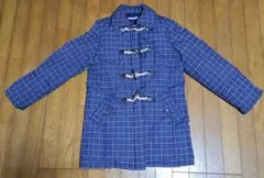 ネイビー チェック ダッフルダウンコート