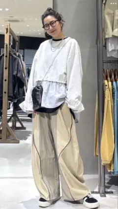 ニコアンド be with M misayo フリドキプルオーバー グレー