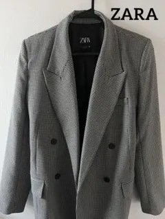 ZARA（ザラ）千鳥厚手ジャケット　ダブルテーラードジャケット　コート