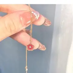 花の形 ピンク ネックレス