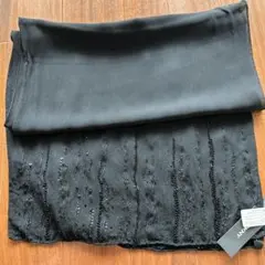 ダナキャラン　DKNY シルク　黒　ストール　ショール　ビーズ　43×180のサムネイル