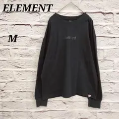 エレメント 【M】 長袖Tシャツ ロンT オーバーサイズ ロゴプリント ブラック