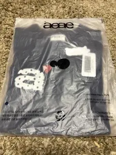 aeae ネイビー　コットン Tシャツ 半袖 ロゴ付き