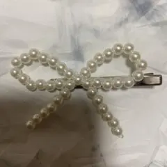 パールリボン型ヘアピン 約10cm