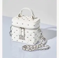 キルティングビジュースクエアミニバッグ white