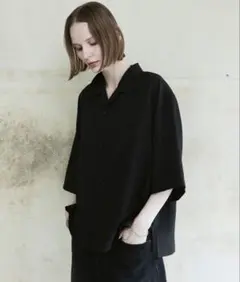 remer ルーズシンセティックリネンシャツ / ブラック 黒XS / タグありのサムネイル