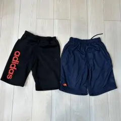 adidas elleseハーフパンツ 黒 ネイビー 2枚セット