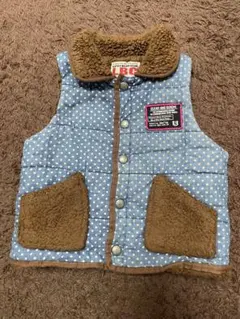 リトルベアークラブ ベスト ボア デニム ドット 90cm