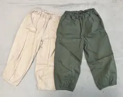 ボブソン 春夏向けパンツ　110 ベージュ　オリーブ　2点セットのサムネイル