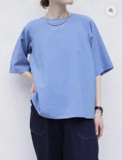 定価25,300円 新品 ファッチーズ リバースシーム 半袖 Tシャツ ブルー 