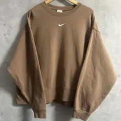 NIKE ナイキ スウェット スウォッシュ 刺繍ロゴ オーバーサイズ ブラウン