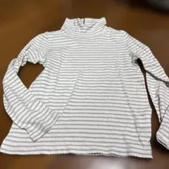 長袖ストライプハイネックカットソー