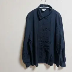 ブラックプリーツシャツ 42サイズ